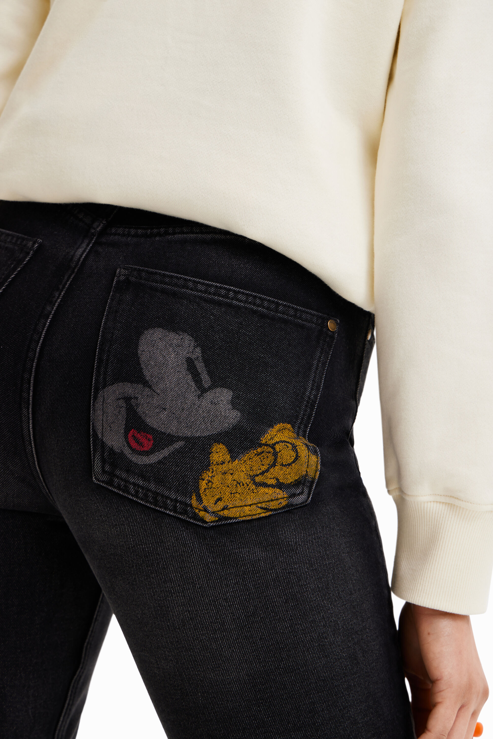 Straight cropped Disney's Mickey Mouse jeans | Desigual.com
