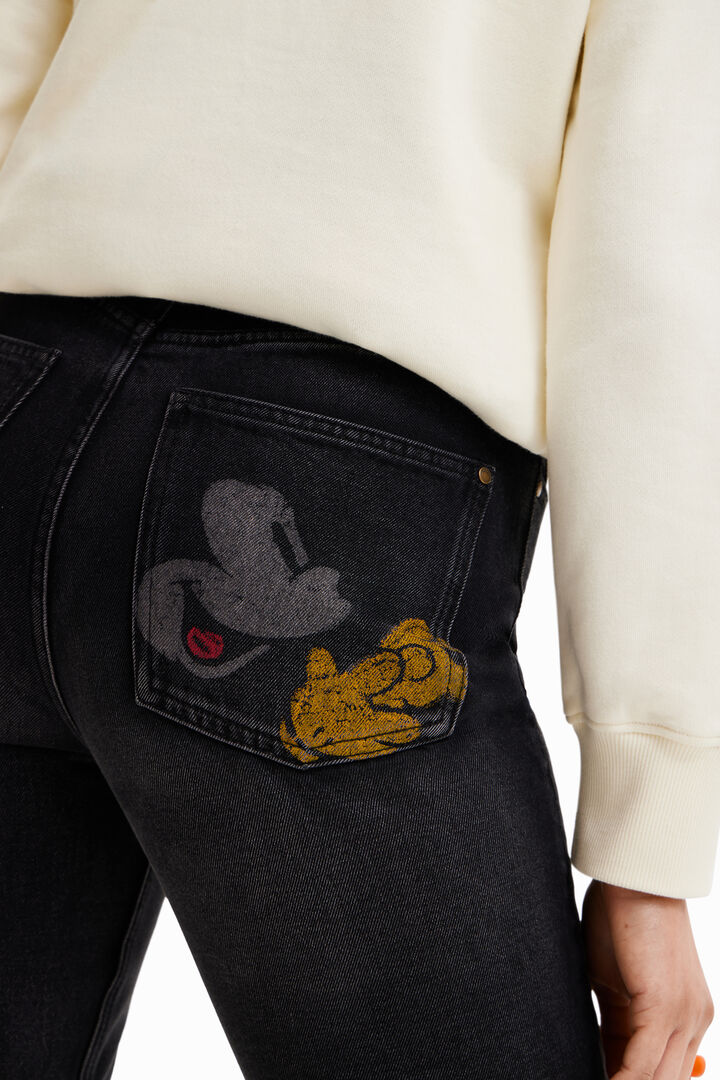 Vaqueros Straight cropped Mickey Mouse | Desigual