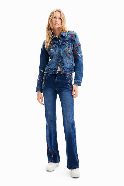 Flare Jeans Blumen