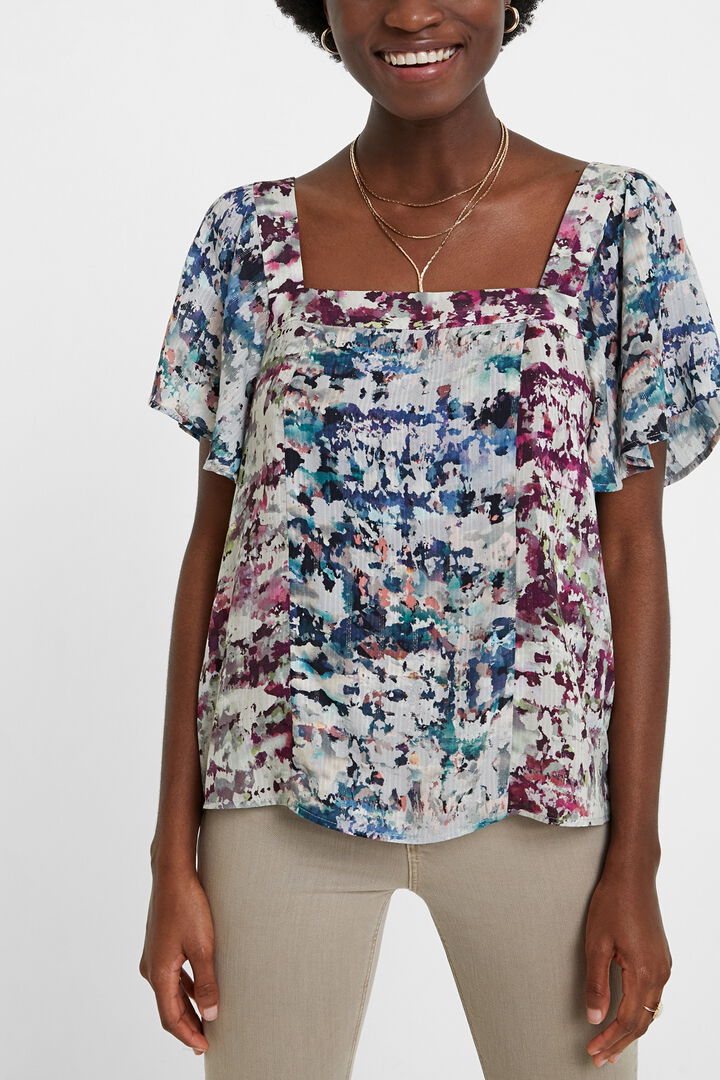 Camouflage blouse flounces | Desigual