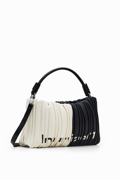 Two-tone pleated bag