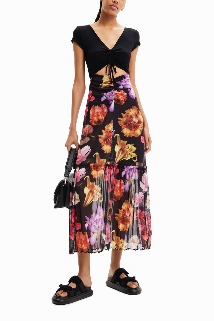 Vestit llarg combinat flors M. Christian Lacroix | Desigual