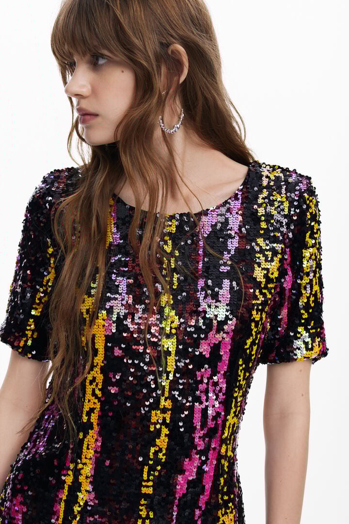 Sequin short dress | Desigual