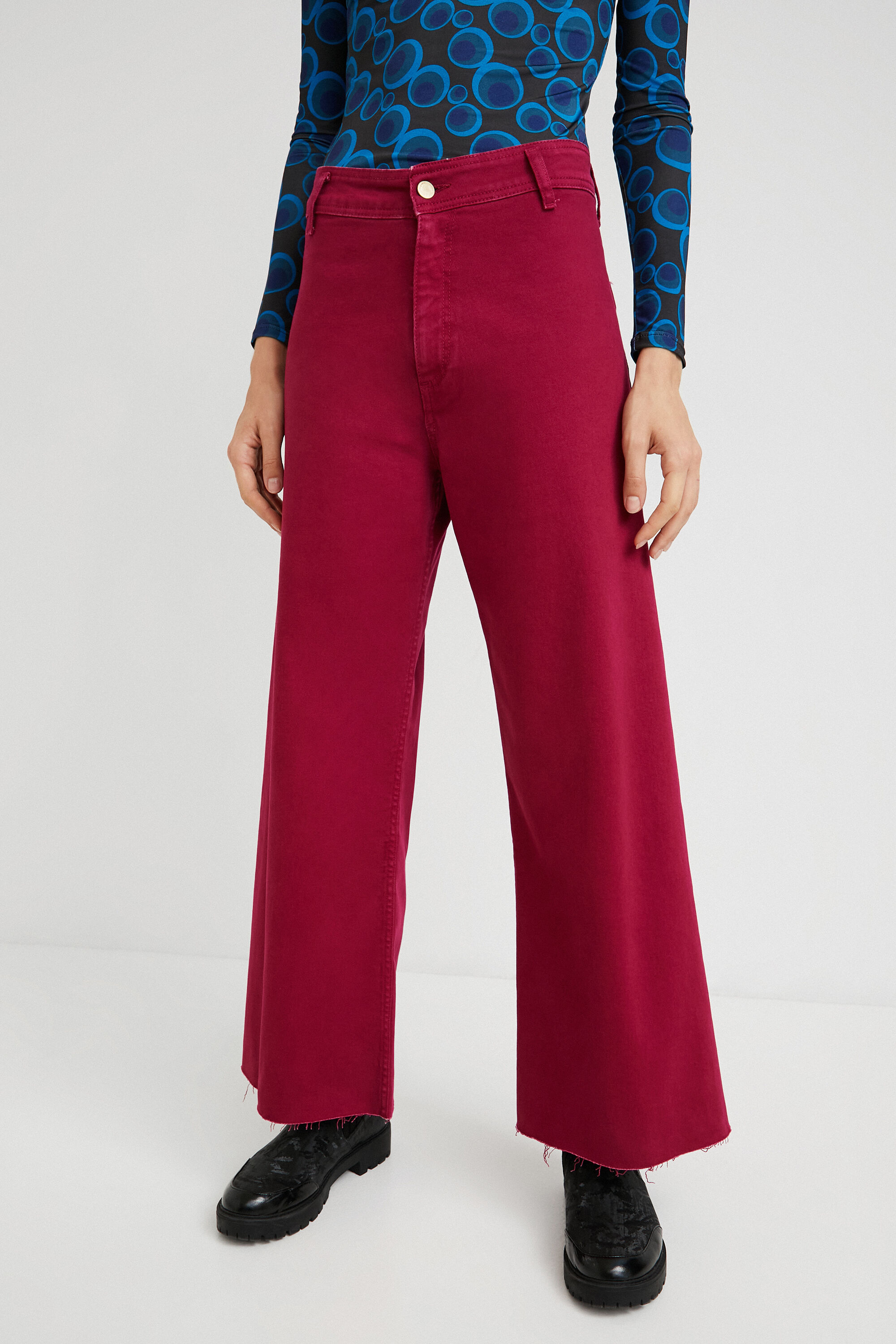 Cropped culotte jeans