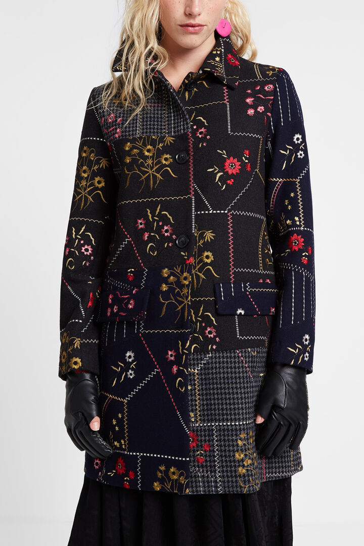 Floral patch coat | Desigual