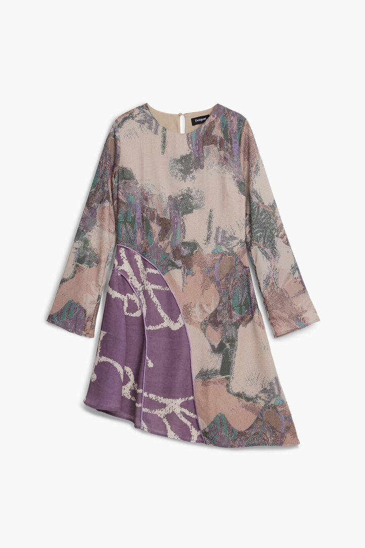 Asymmetric printed dress | Desigual