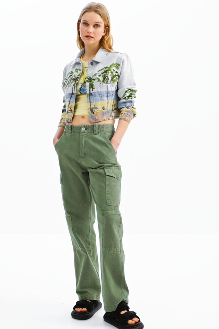 Short tropical denim jacket | Desigual