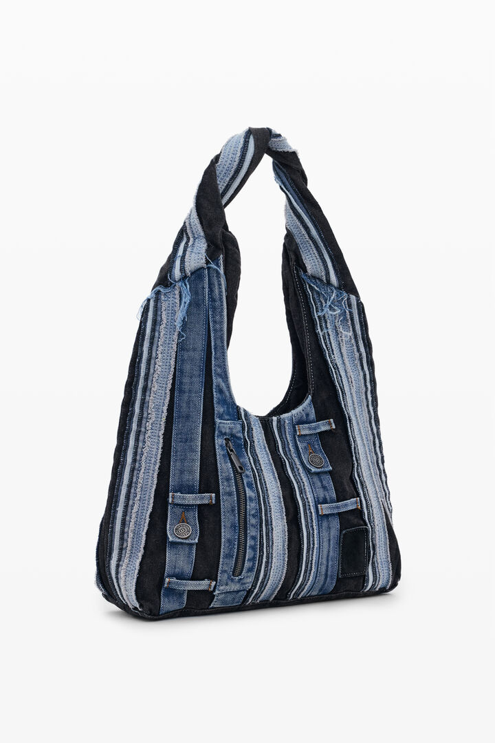 Bolso mediano ovalado denim patch | Desigual