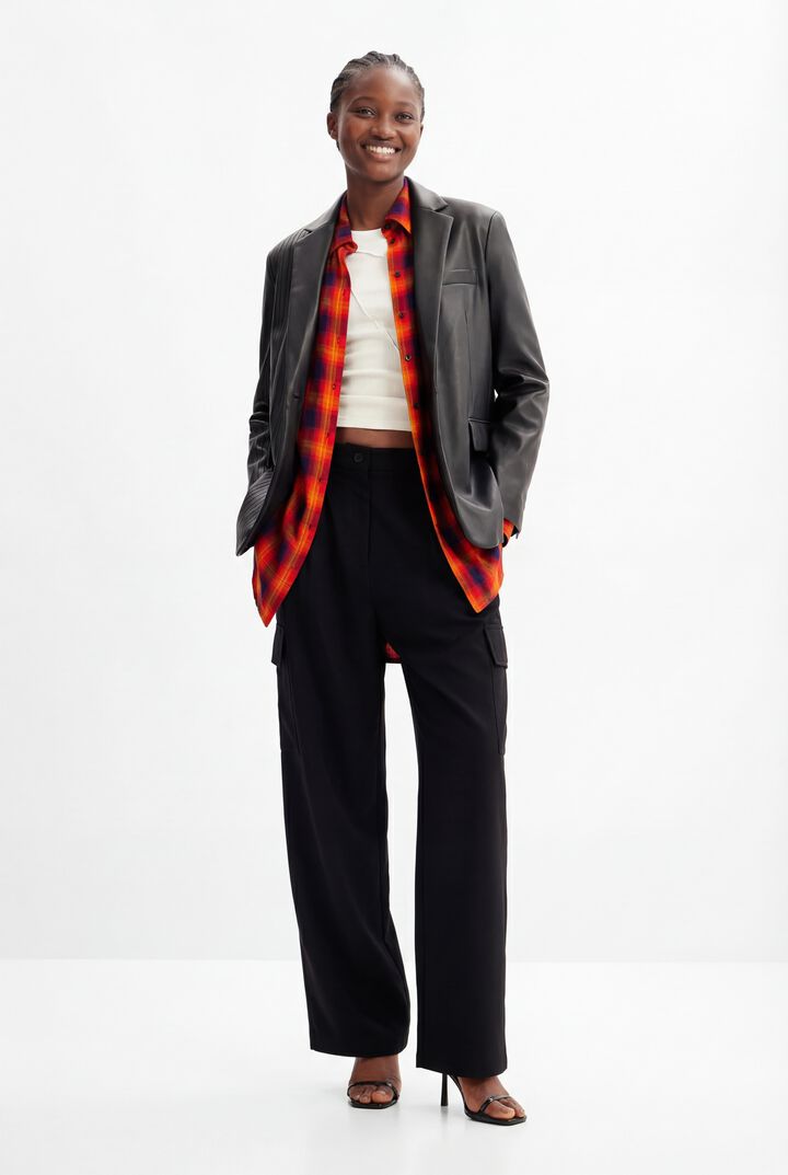 Blazer in Lederoptik