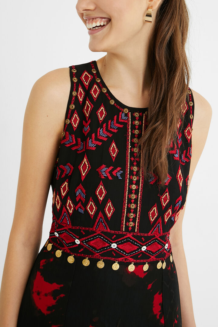 Robe mi-longue coupe slim fendue | Desigual