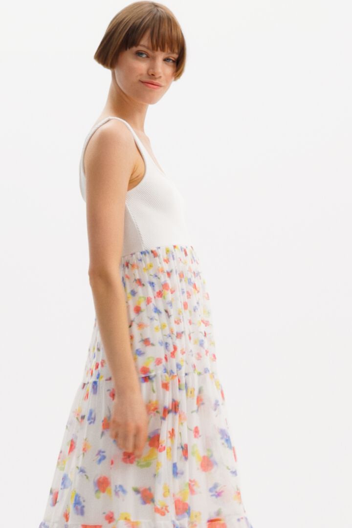 Combination floral midi dress | Desigual
