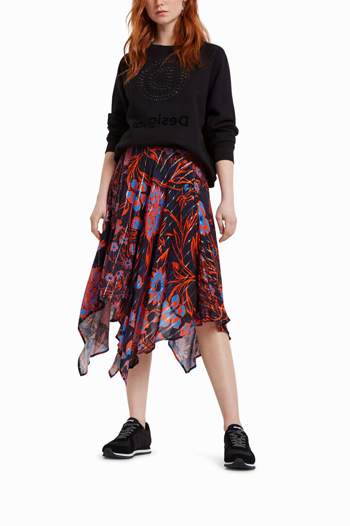 Floral skirt asymmetric hem | Desigual