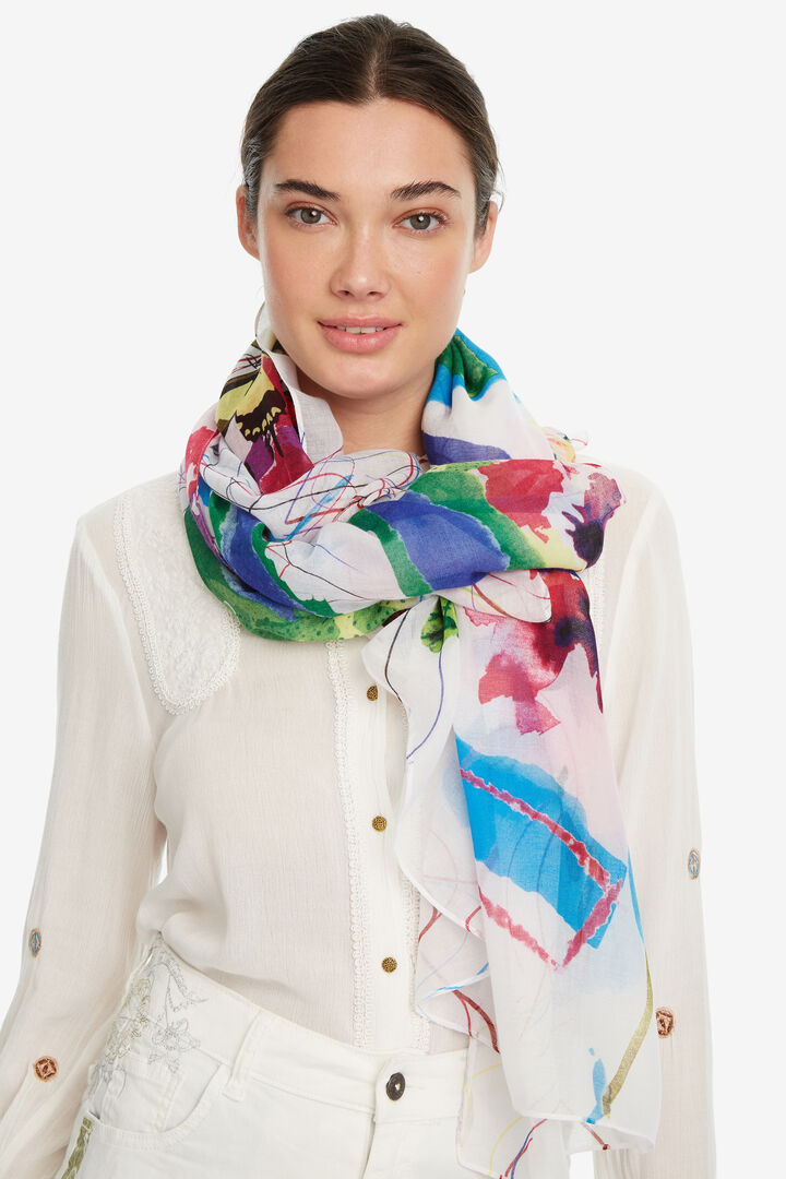 Floral and Logo Scarf Logomotion | Desigual