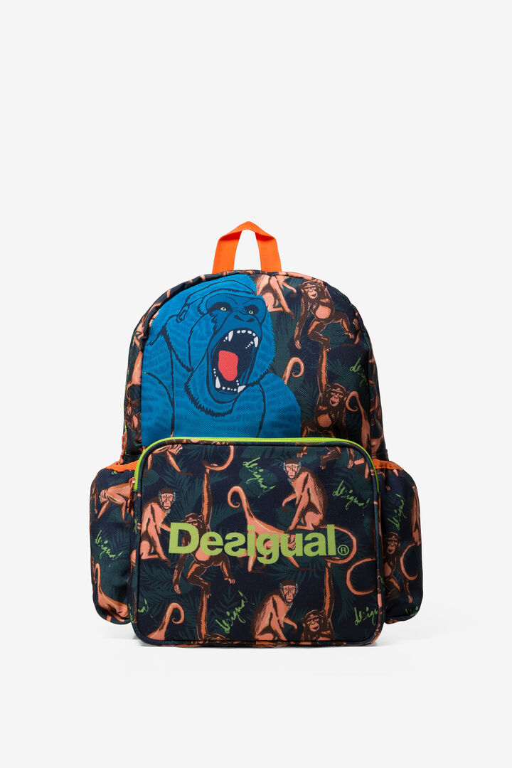 All-over Monkey Print Backpack Snorkel | Desigual