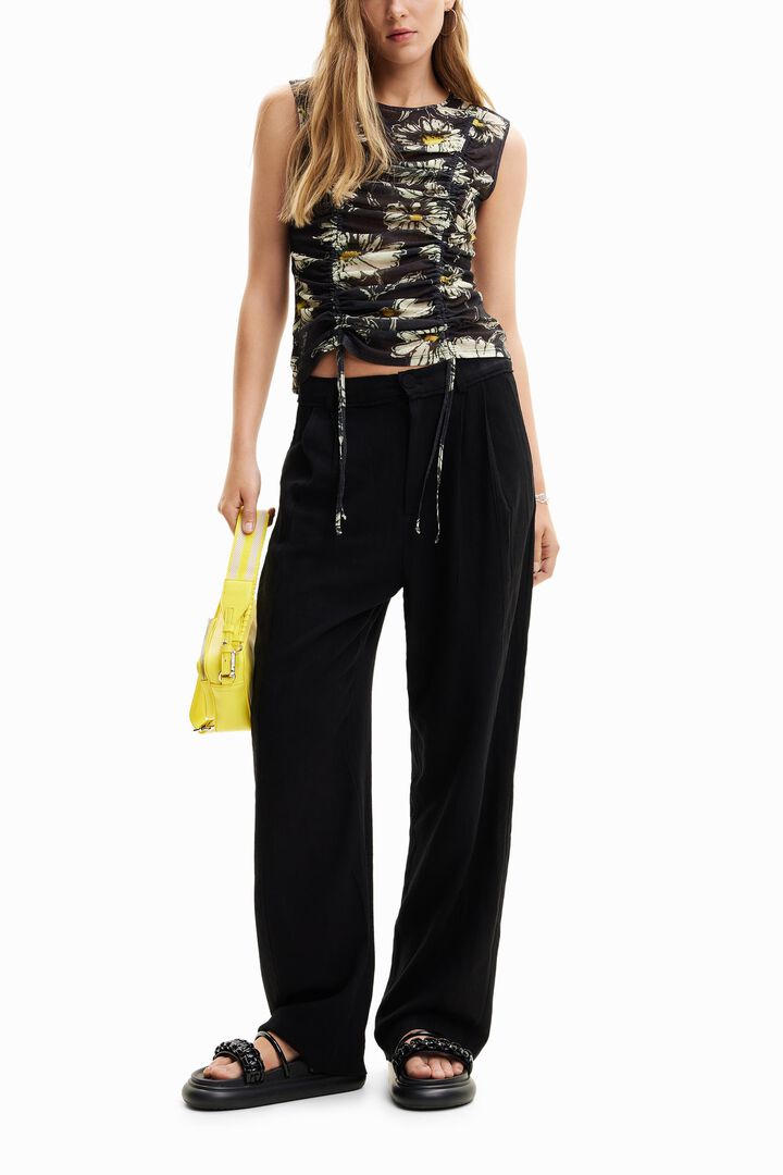 Ruched floral T-shirt | Desigual