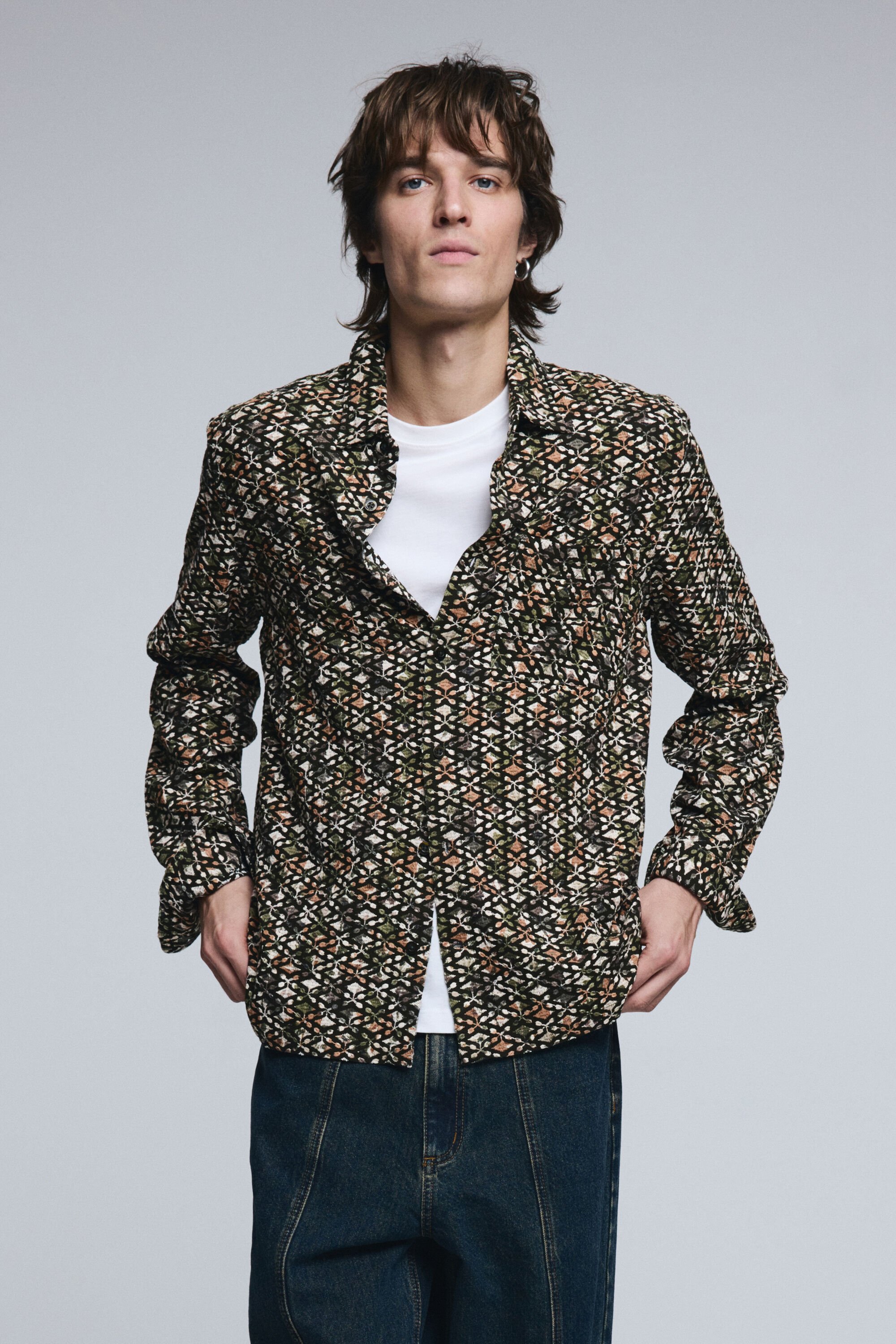 Jacquard herenoverhemd