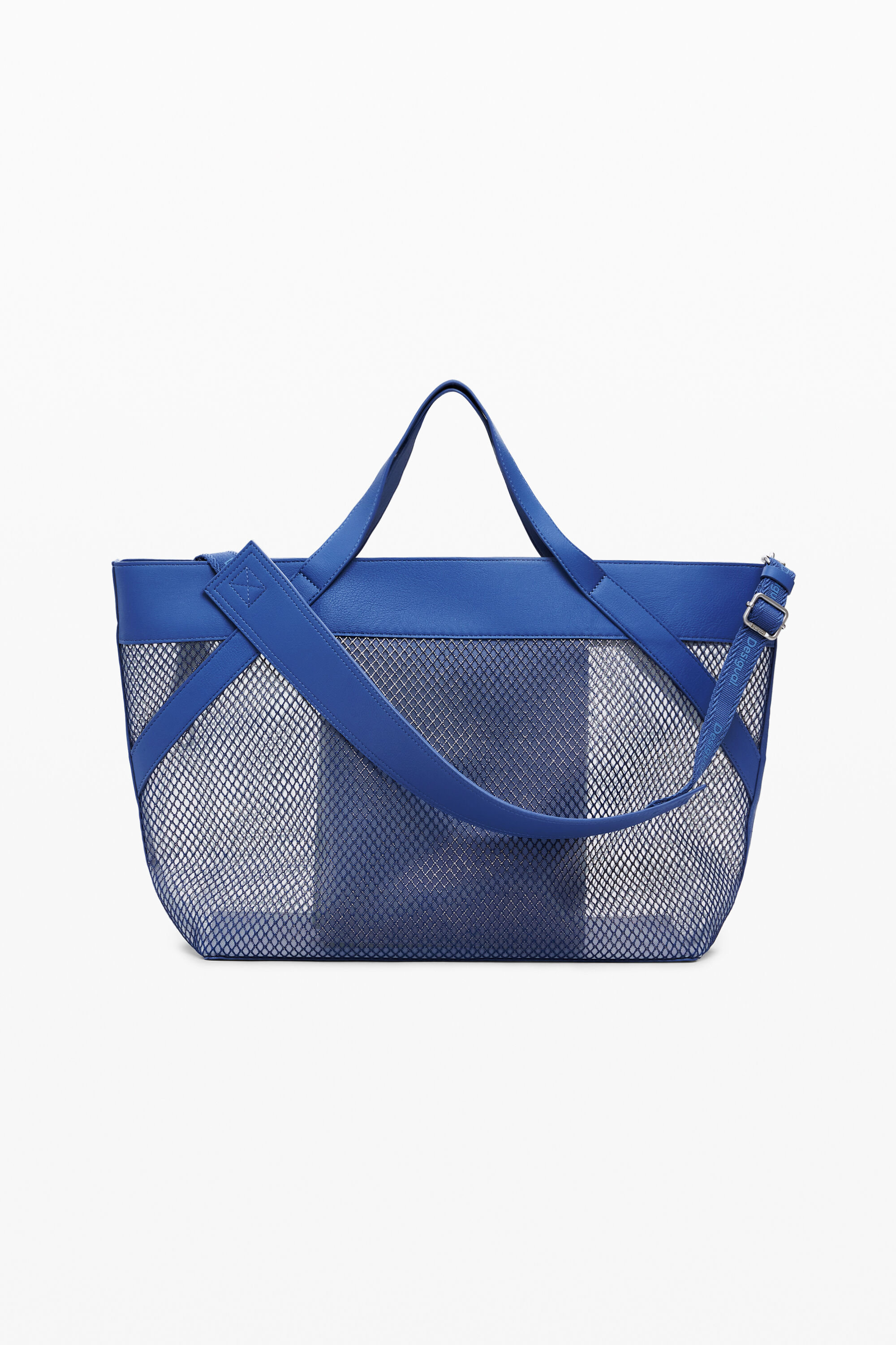 Desigual Large Mesh Shopper Bag In Blue