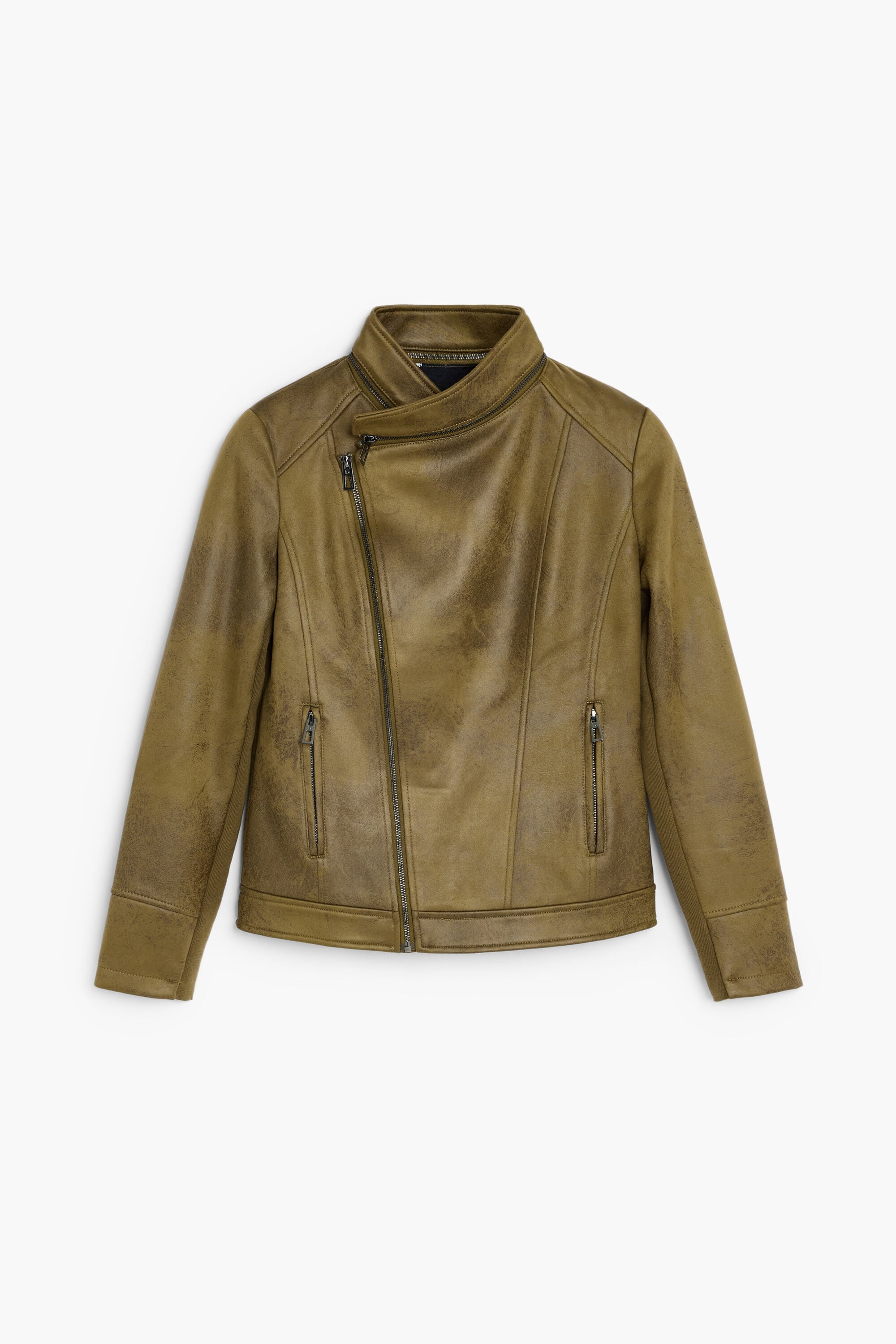 Abrigo Efecto Piel, Poliester, Verde,