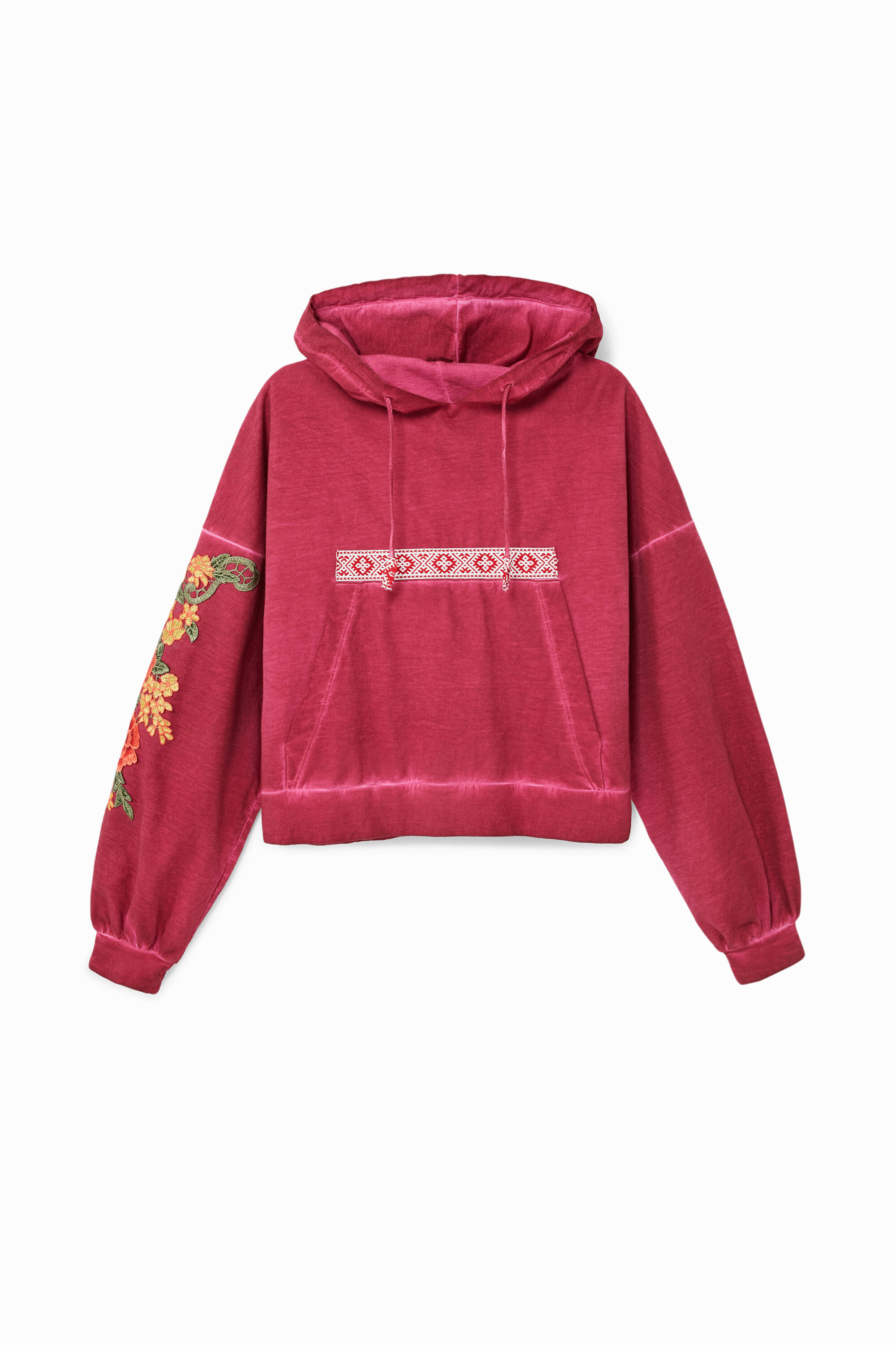 Short kangaroo sweatshirt - ORANGE - S