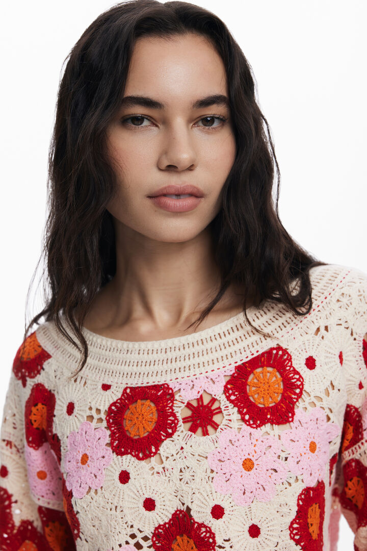 Top de ganxet multicolor | Desigual