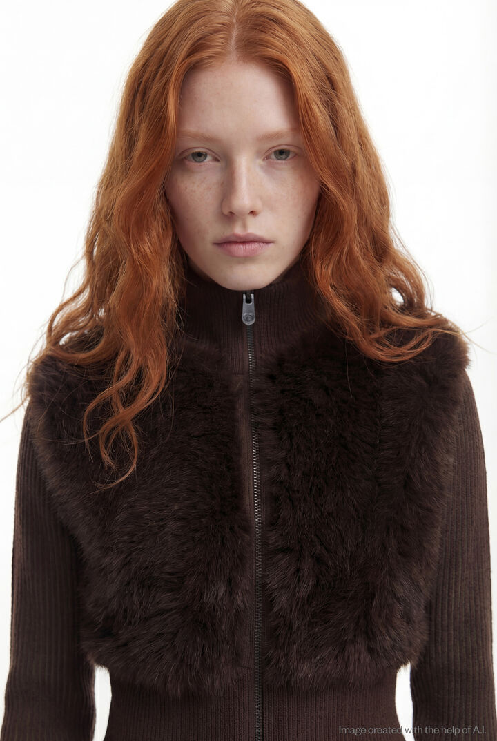 KNIT SWEATER WITH FUR