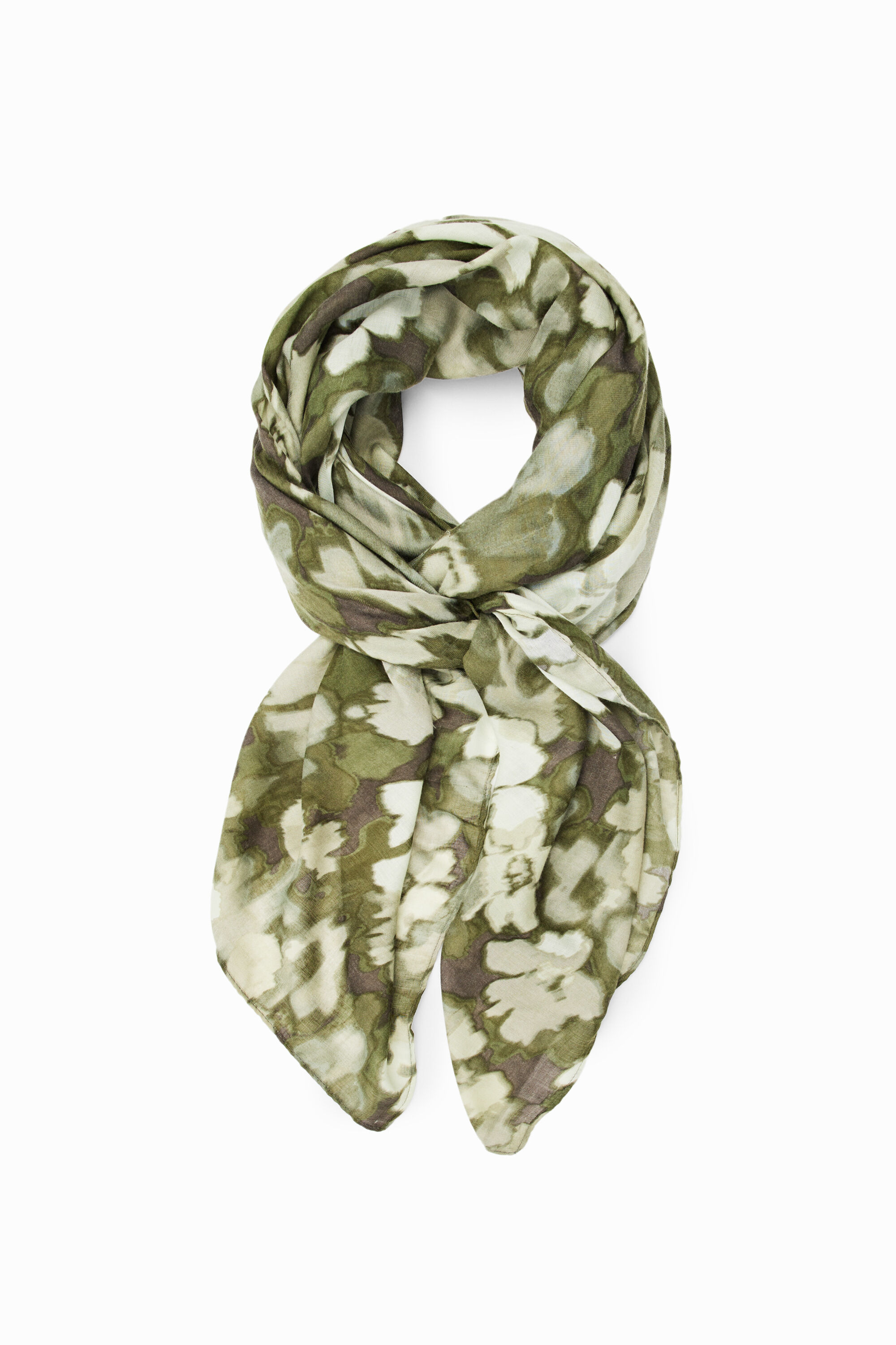 Desigual Camo rectangular foulard