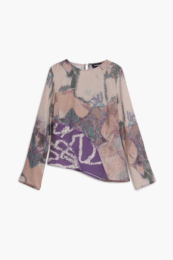 Camiseta asimétrica estampada | Desigual