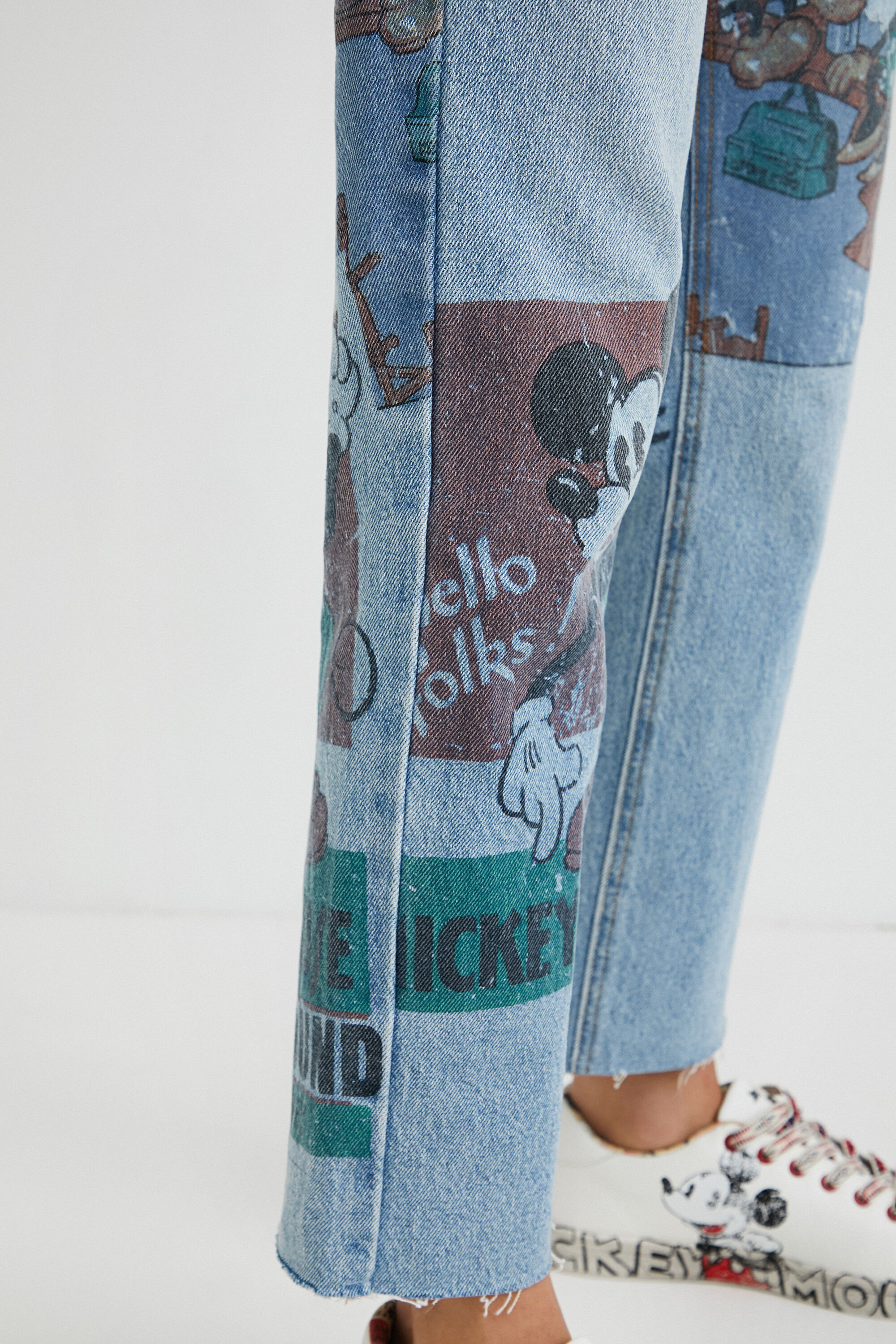 Jeans straight cropped Topolino Desigual