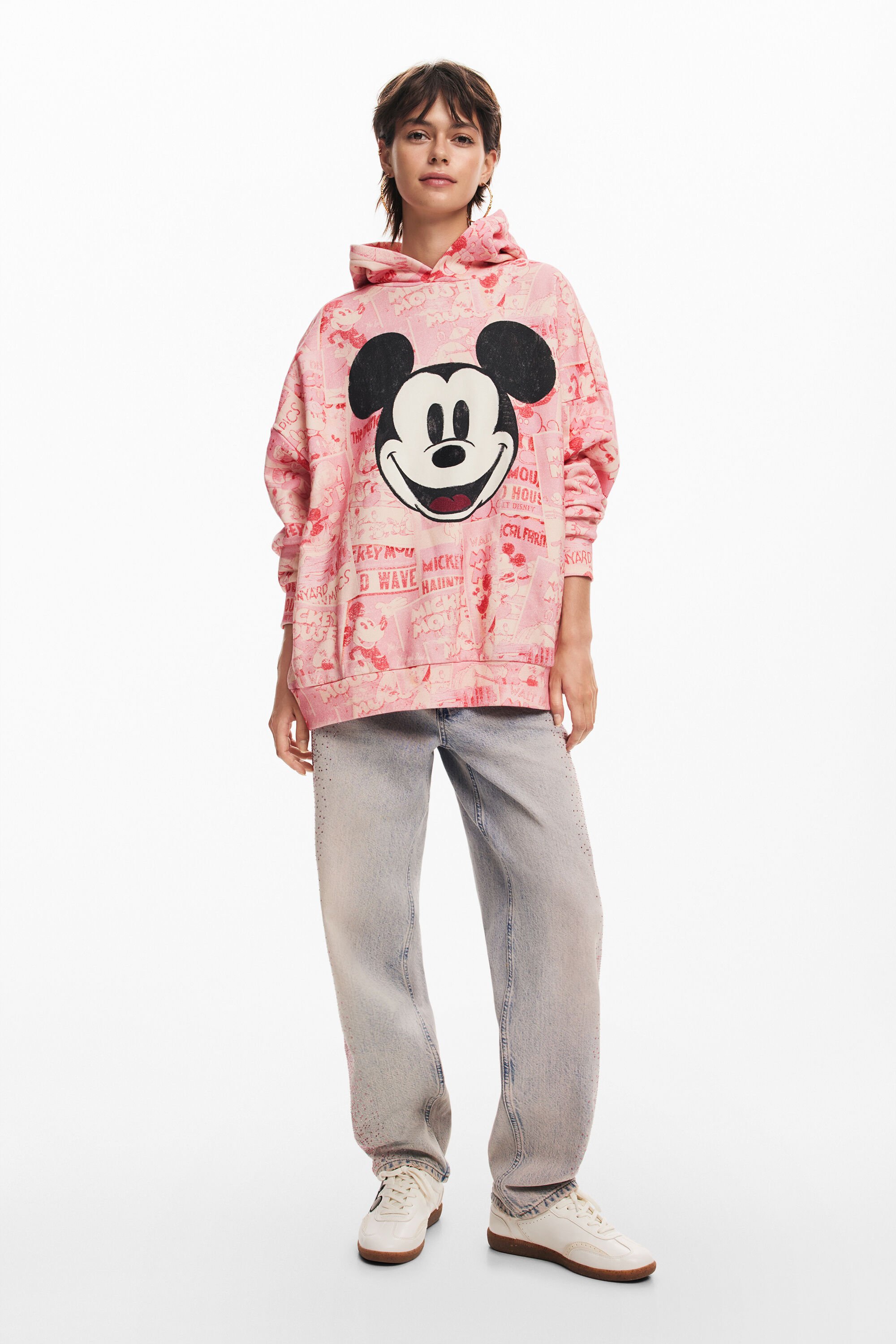 Pink mickey hoodie cheap