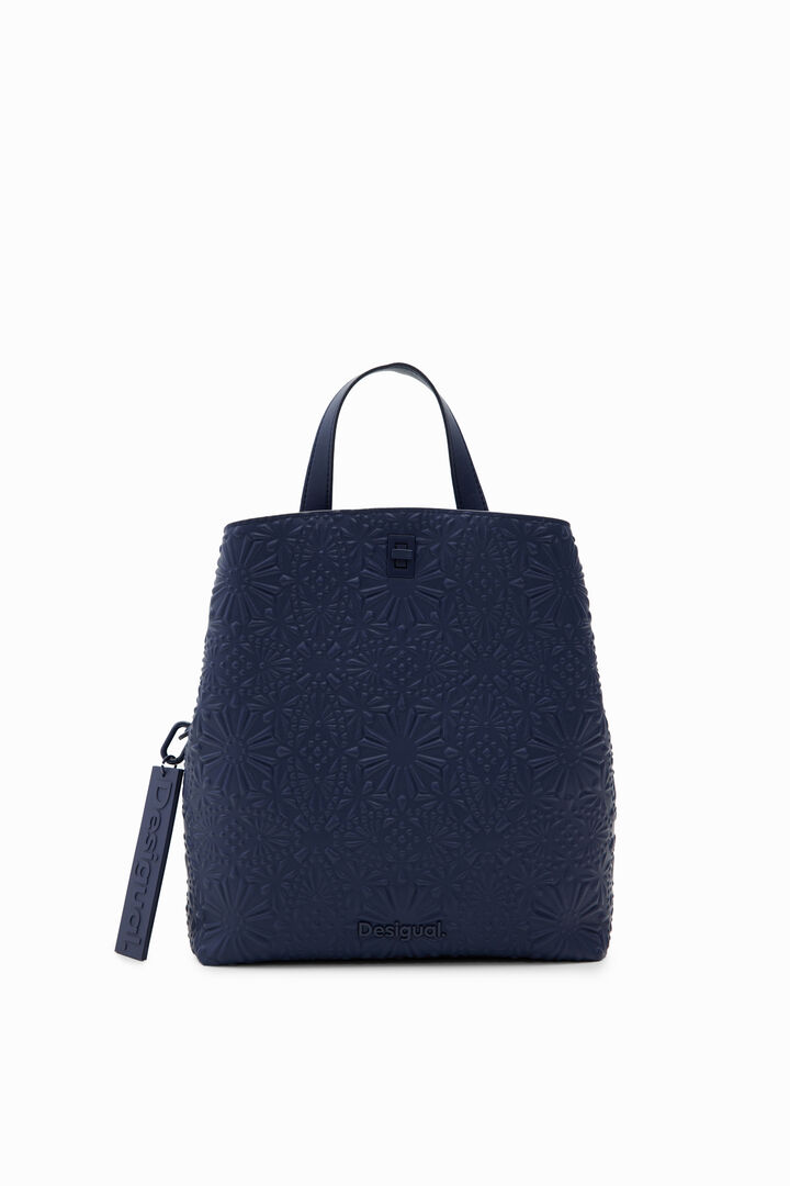 Small geometric embossed backpack | Desigual