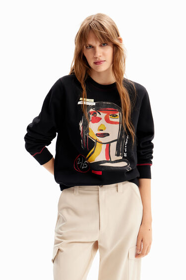 Arty face sweatshirt | Desigual