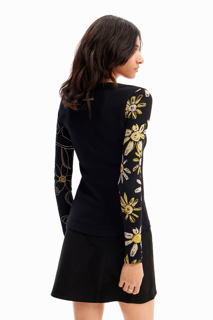 Ribbed floral T-shirt | Desigual