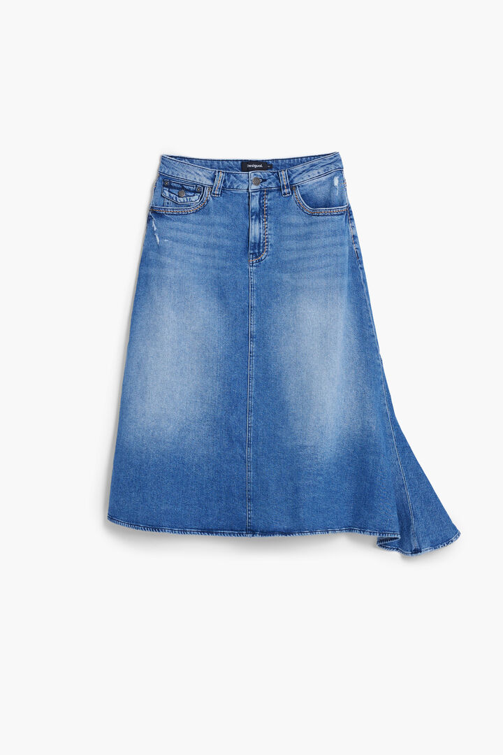 Jupe midi asymétrique en jean | Desigual