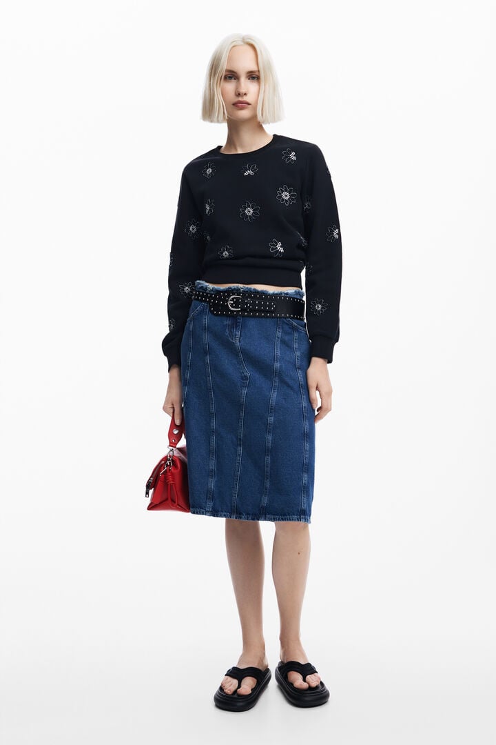 Jewel flower sweatshirt | Desigual