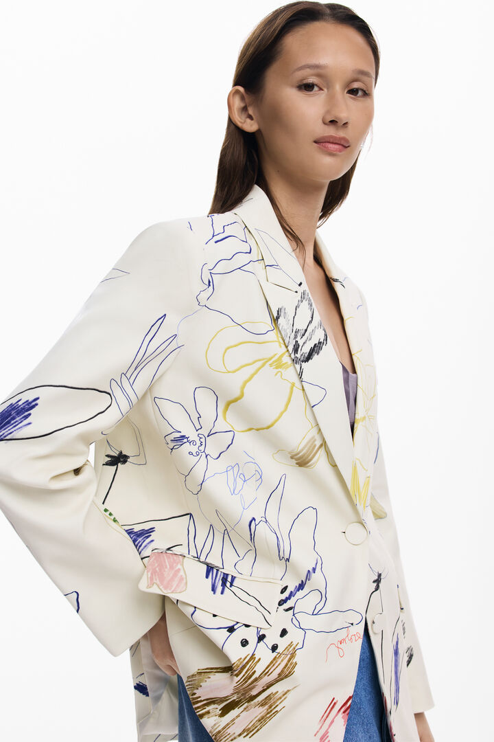 Blazer with strokes | Desigual