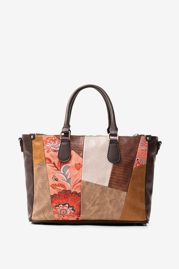 Bolso patch floral y reptil | Desigual