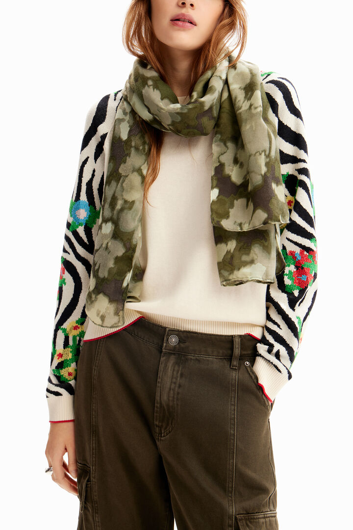 Camo rectangular foulard | Desigual