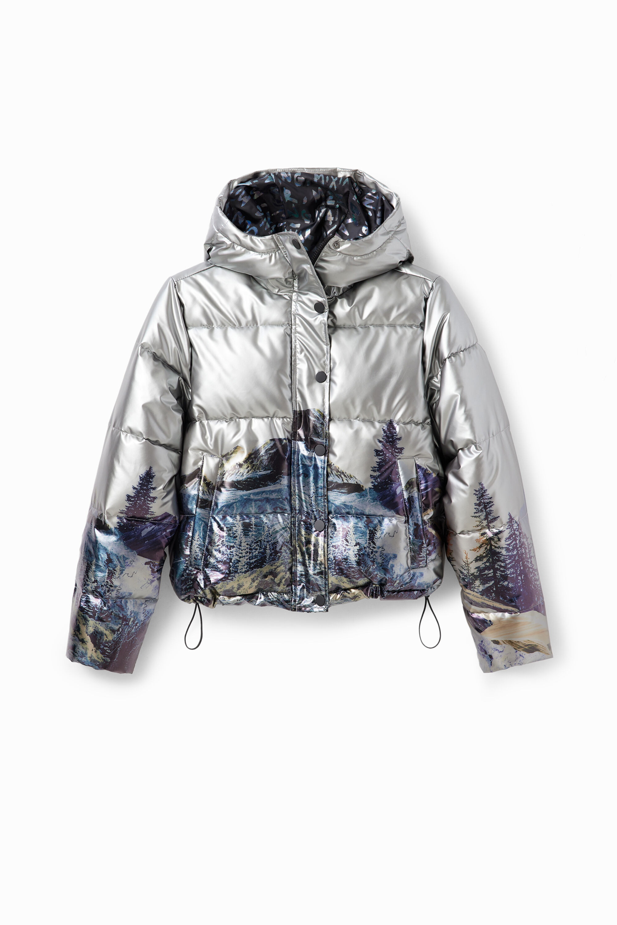 Short padded metallic jacket