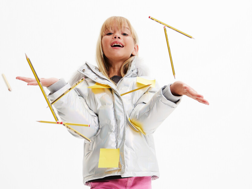 Chaqueta corta padded metalizada