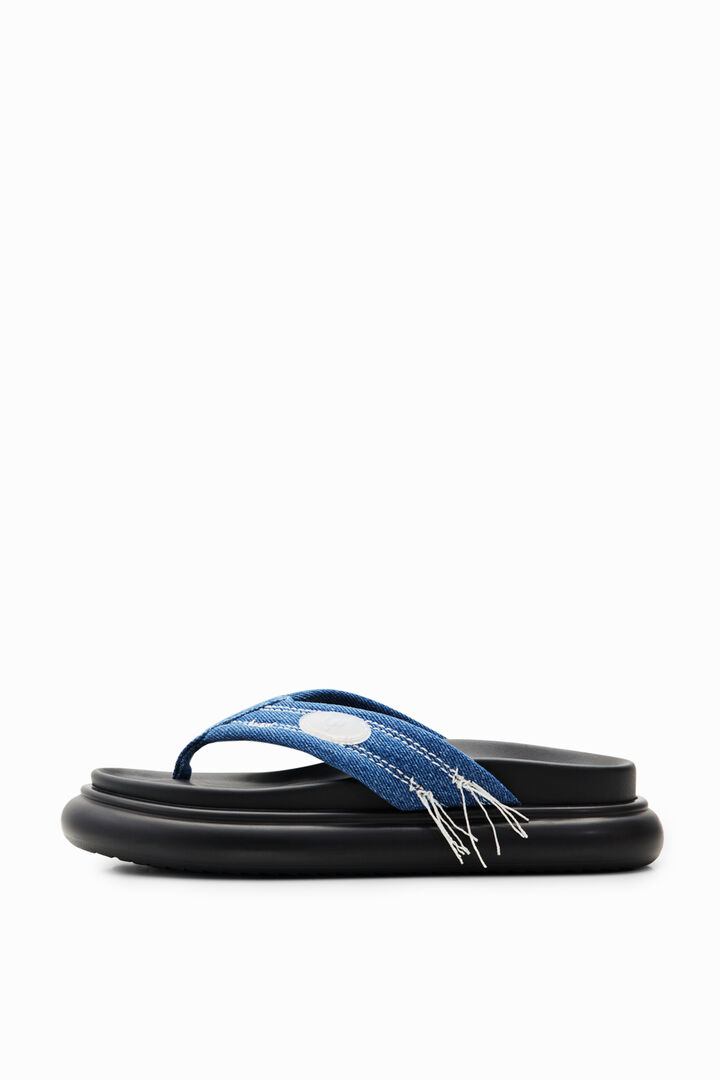 Denim toe post sandals