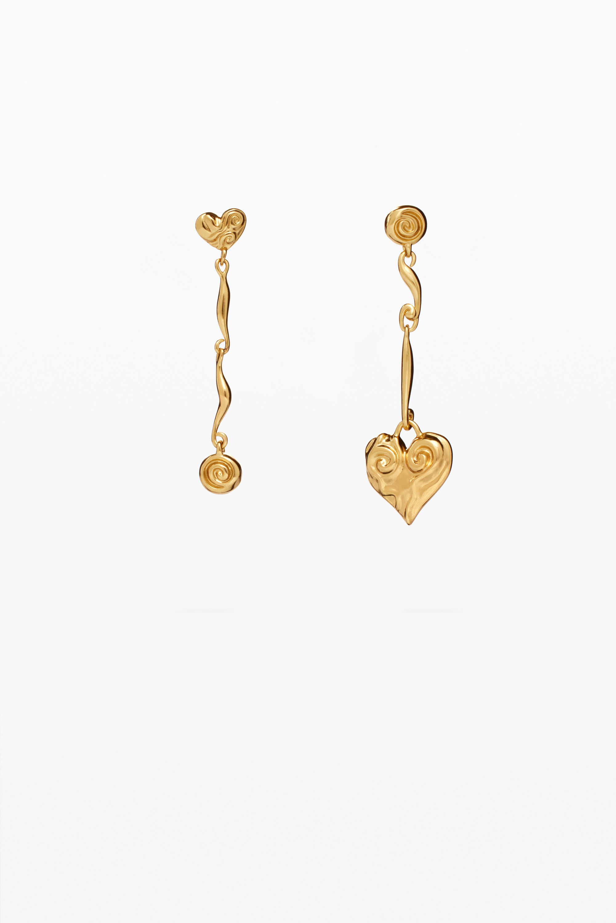 Asymmetric gold-plated Zalio earrings
