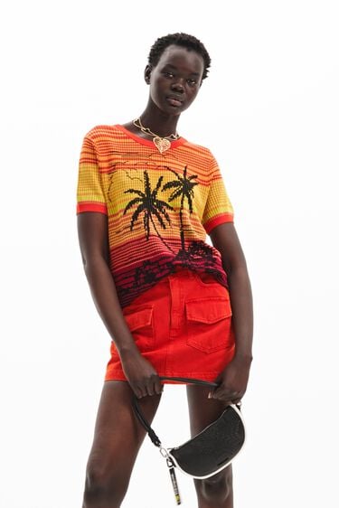 Knit palm tree T-shirt | Desigual