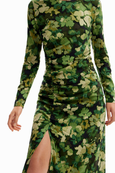 Vestit midi frunzit | Desigual