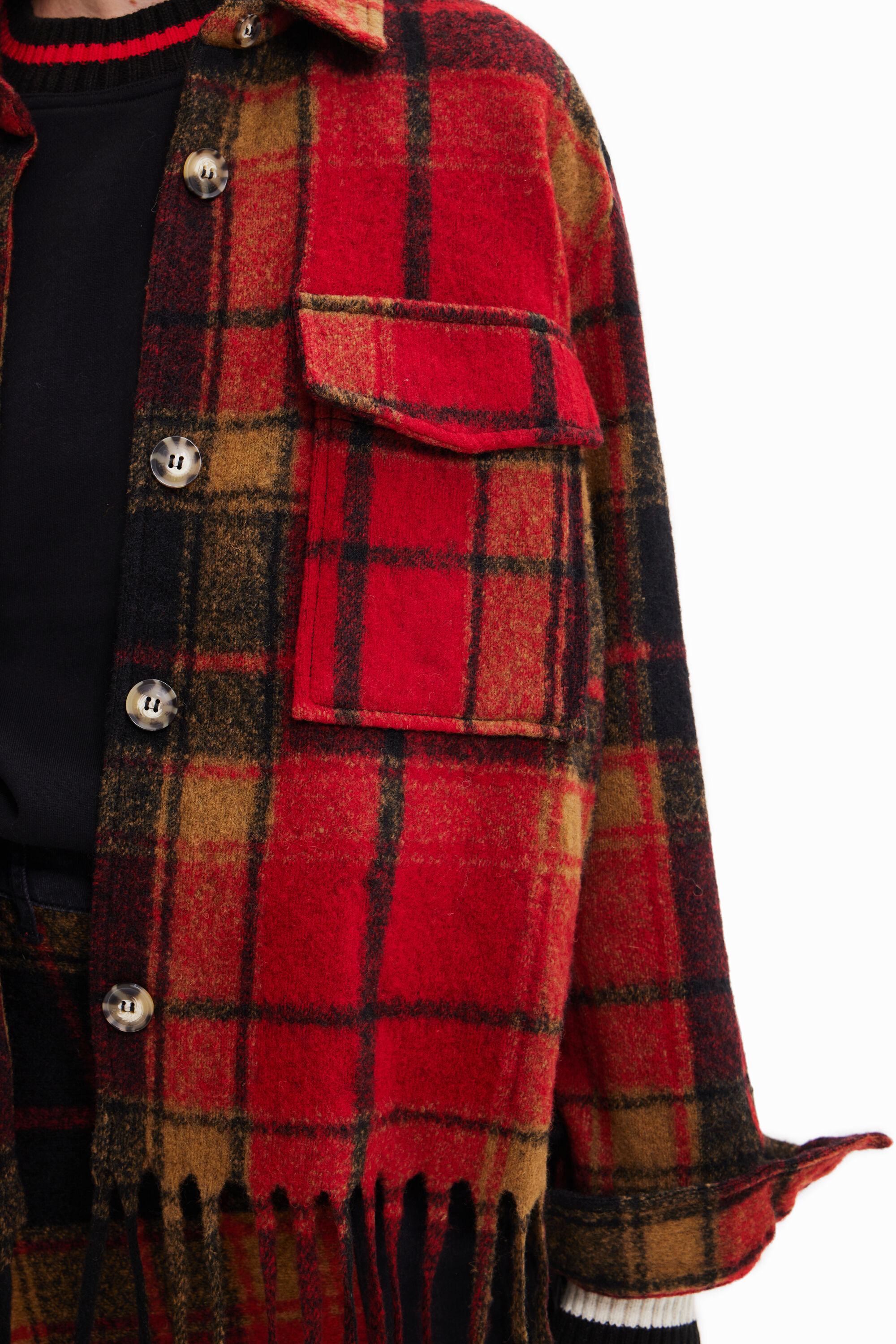 Short discount plaid coat