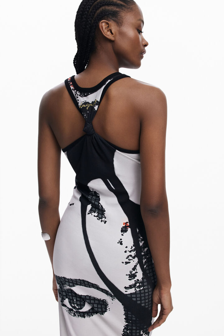 Fitted midi dress face | Desigual
