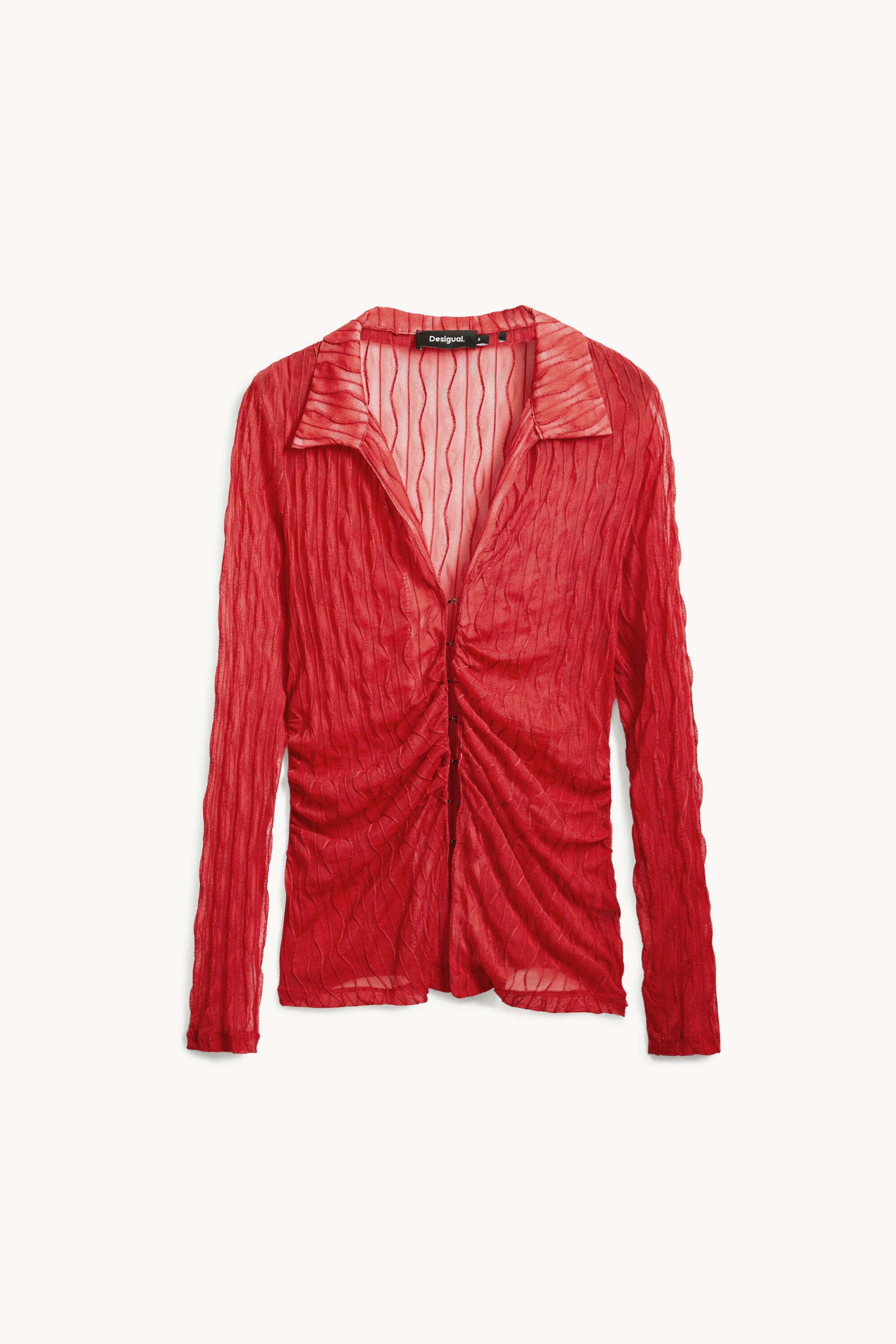 Desigual, Maglietta semitrasparente, Rosso