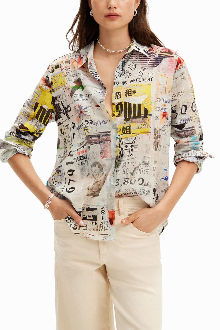Newspaper cutouts shirt | Desigual