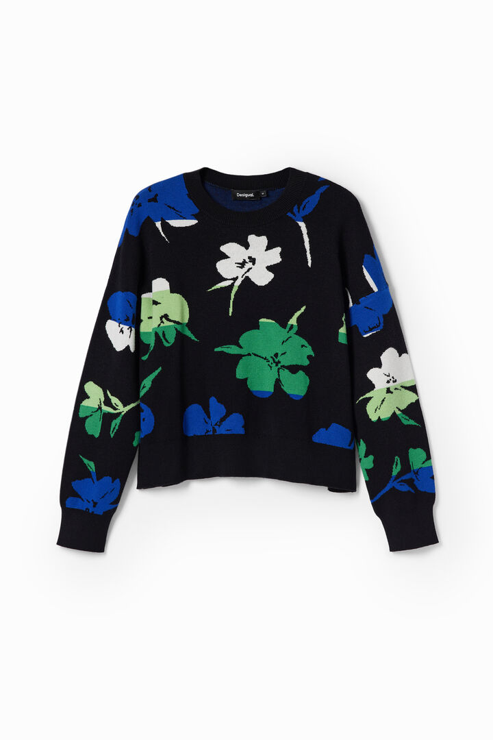 Oversized trui met bloemen