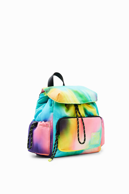 Midsize nylon tie-dye backpack