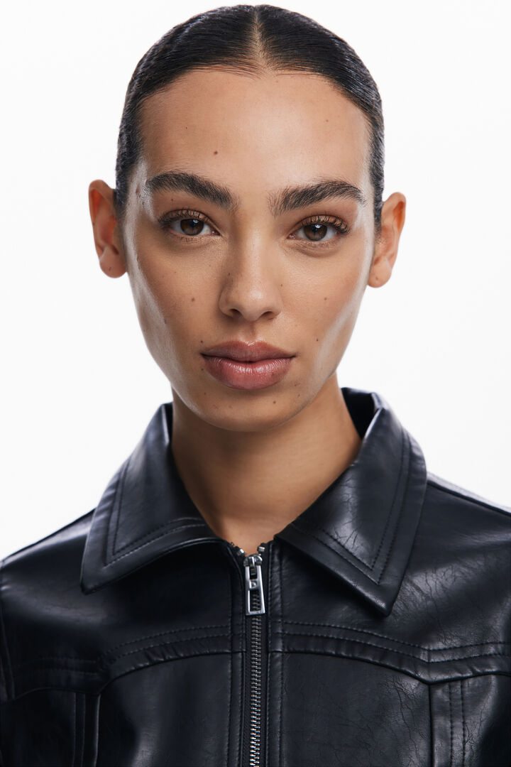 Faux leather biker jacket | Desigual